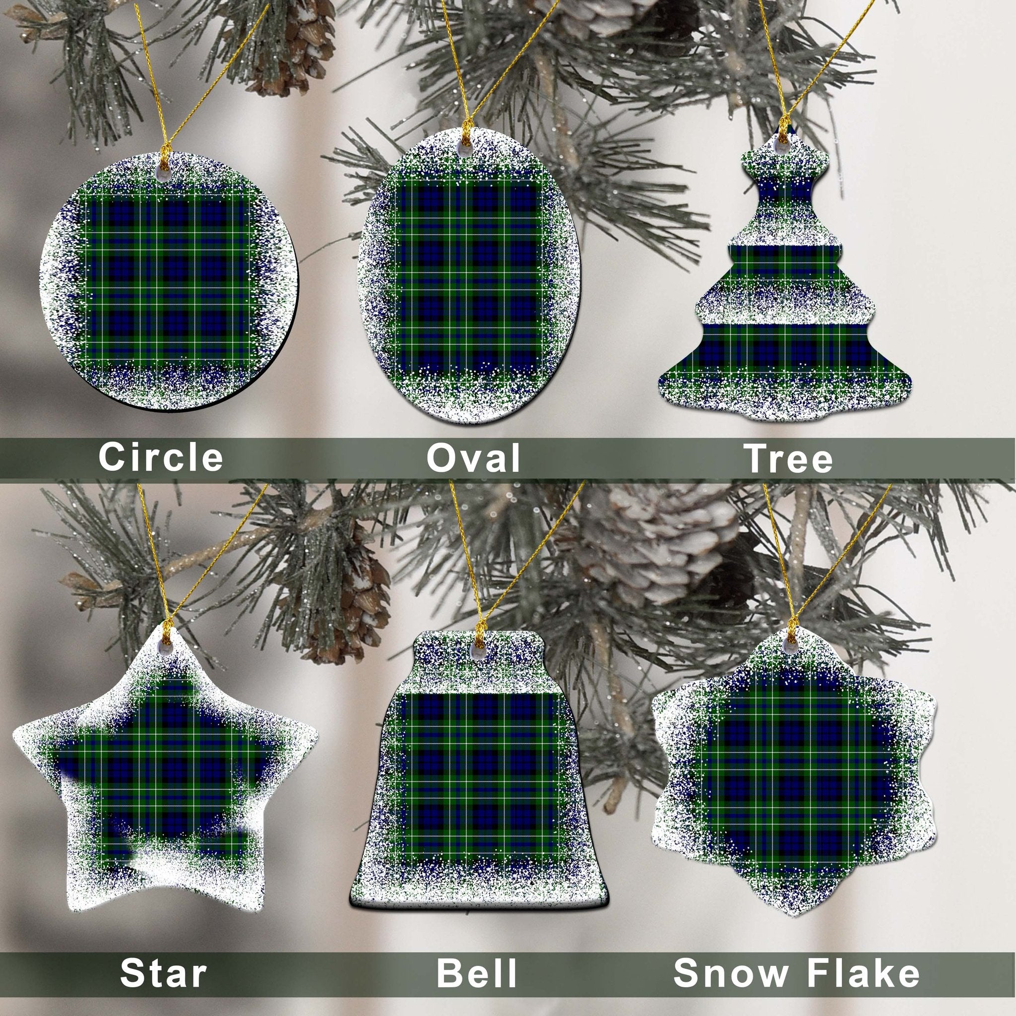 MacNeil of Colonsay Tartan Christmas Ceramic Ornament - Snow Style