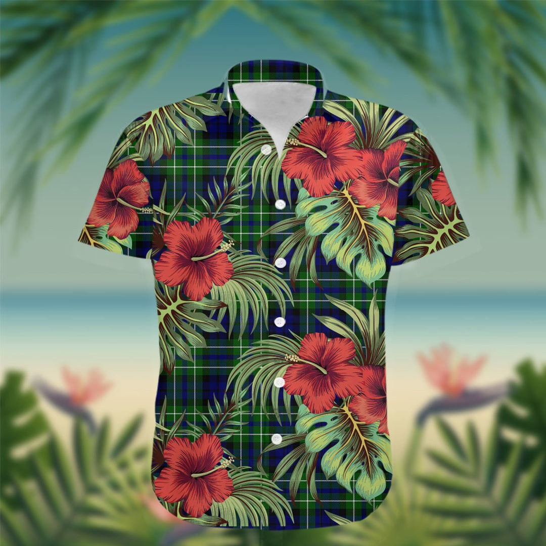 MacNeil of Colonsay Tartan Hawaiian Shirt Hibiscus, Coconut, Parrot, Pineapple - Tropical Garden Shirt