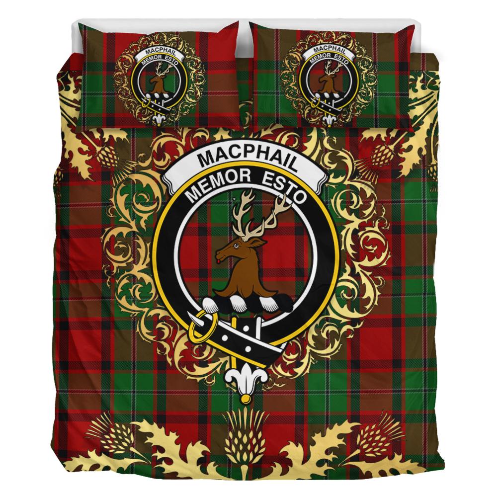 MacPhail Tartan Crest Bedding Set - Golden Thistle Style