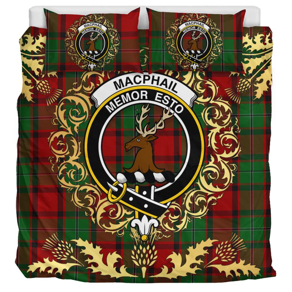 MacPhail Tartan Crest Bedding Set - Golden Thistle Style