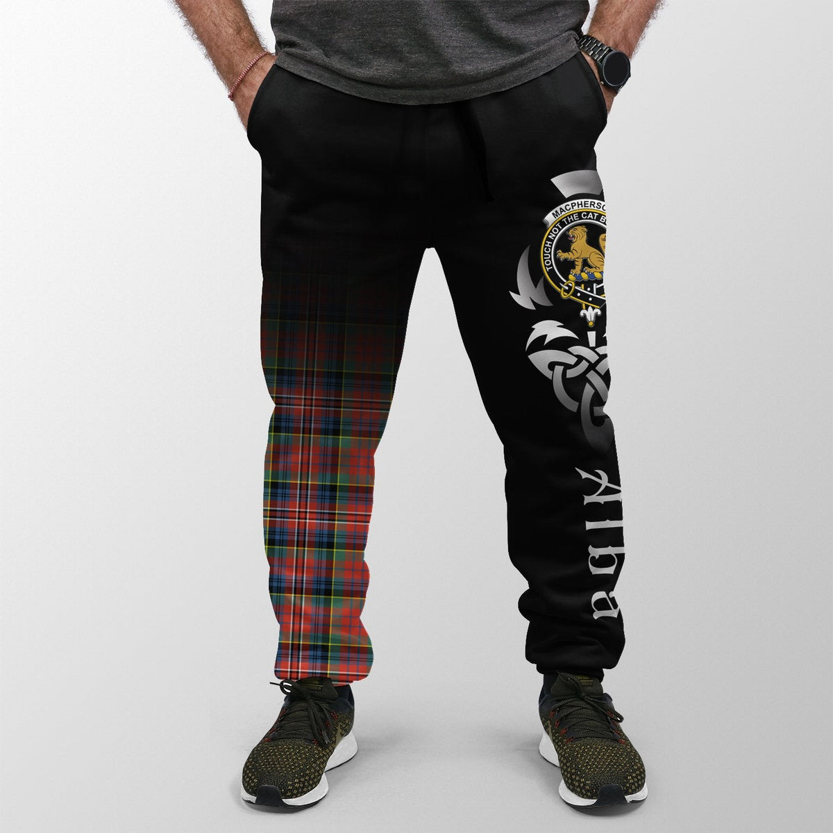 MacPherson Ancient Tartan Crest Jogger Sweatpants - Alba Celtic Style