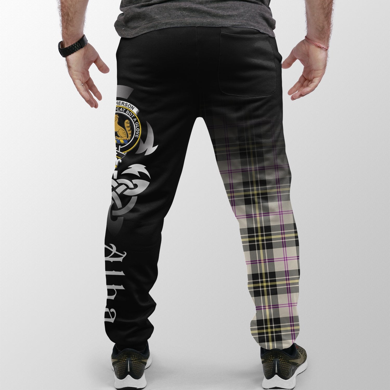 MacPherson Dress Ancient Tartan Crest Jogger Sweatpants - Alba Celtic Style