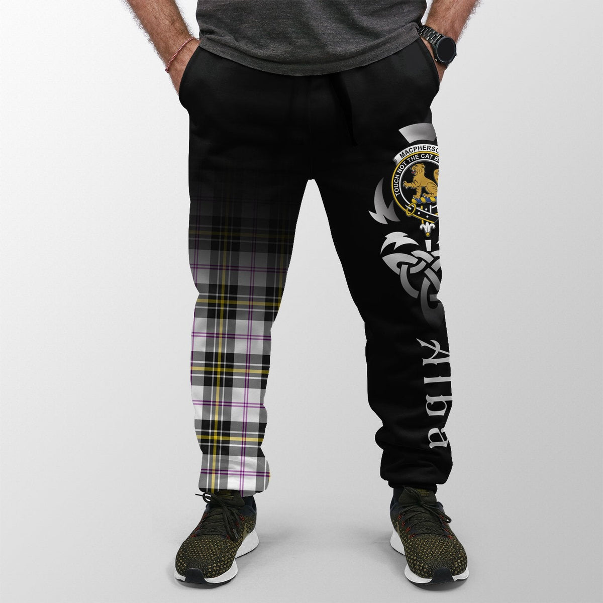 MacPherson Dress Modern Tartan Crest Jogger Sweatpants - Alba Celtic Style