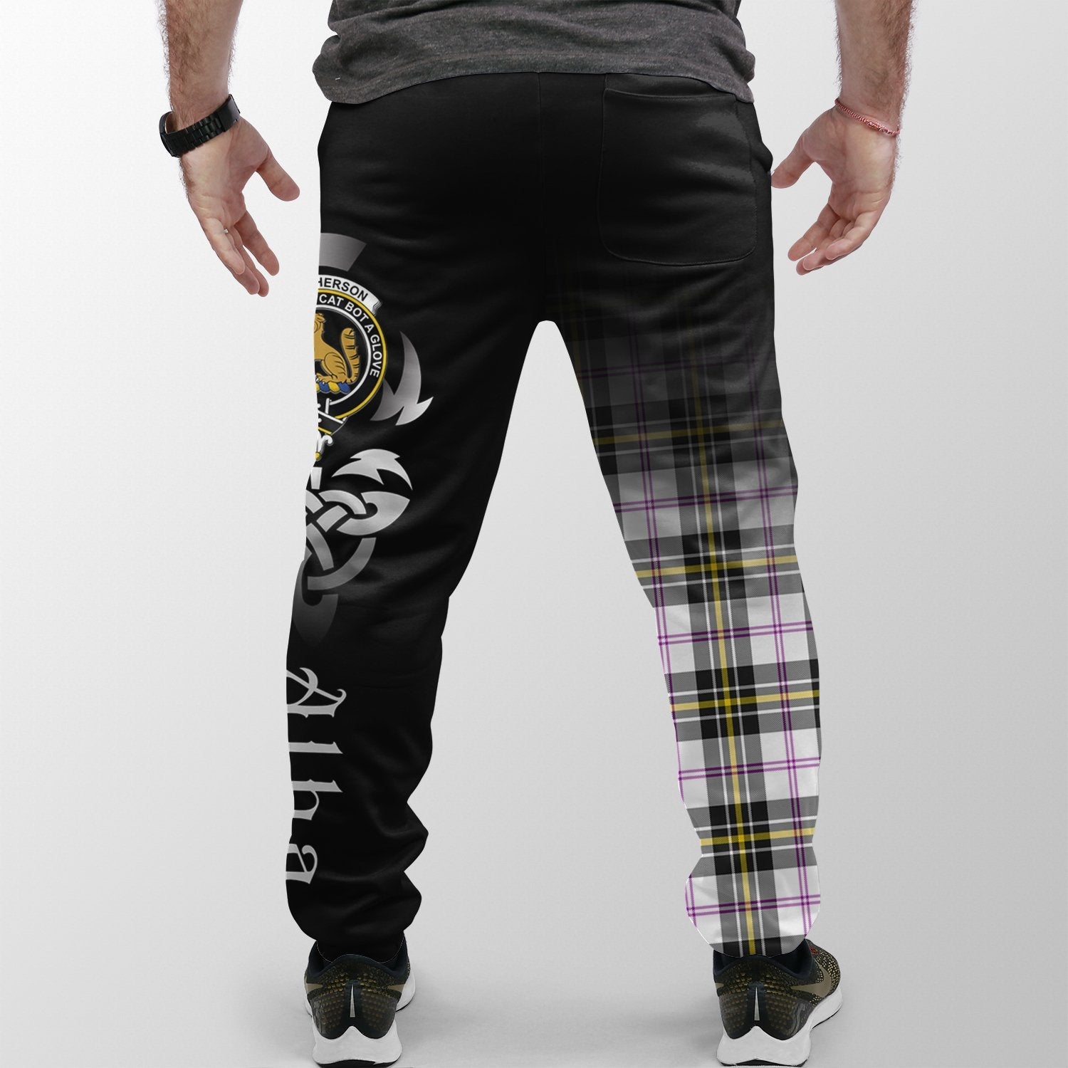 MacPherson Dress Modern Tartan Crest Jogger Sweatpants - Alba Celtic Style