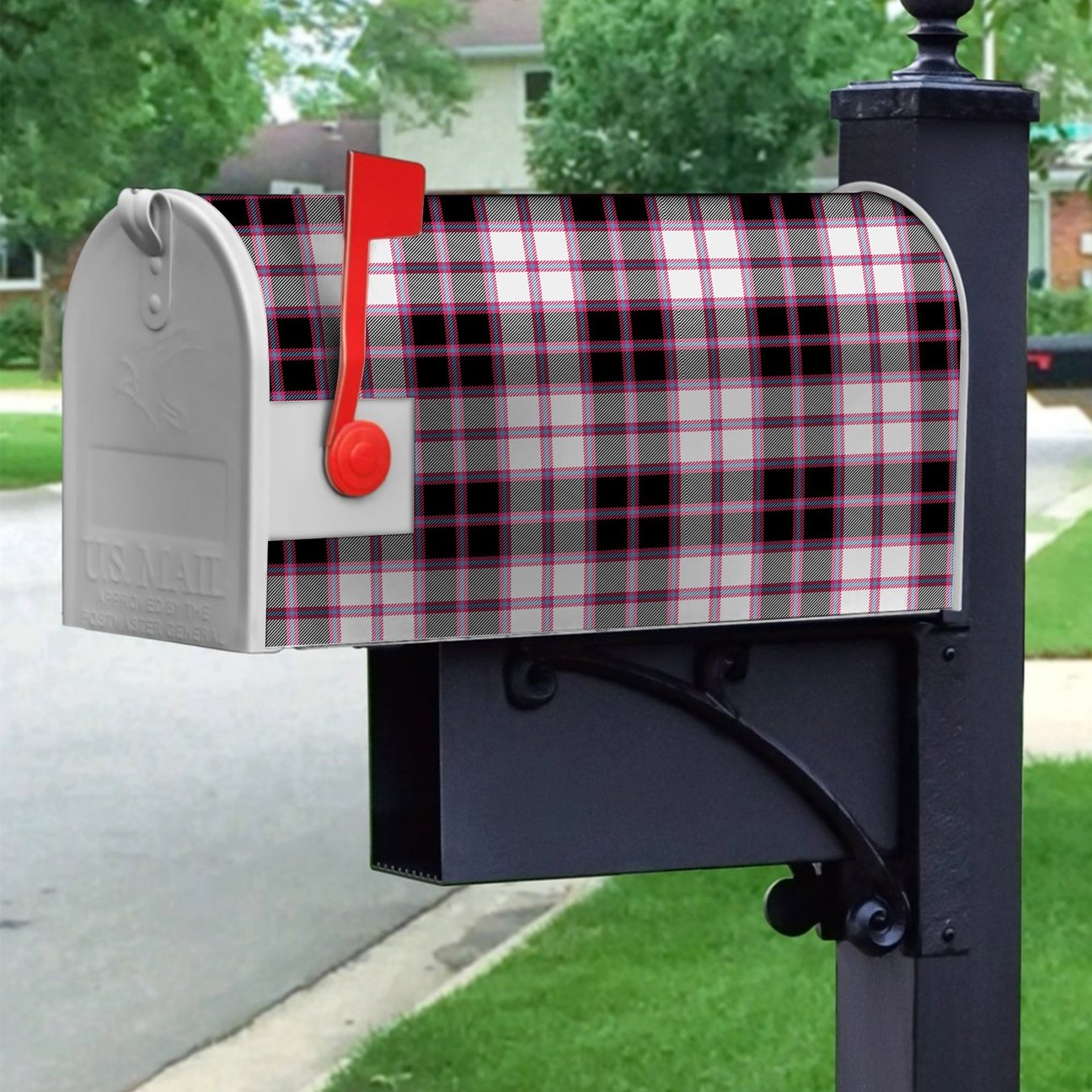 MacPherson Hunting Modern Tartan Crest Mailbox