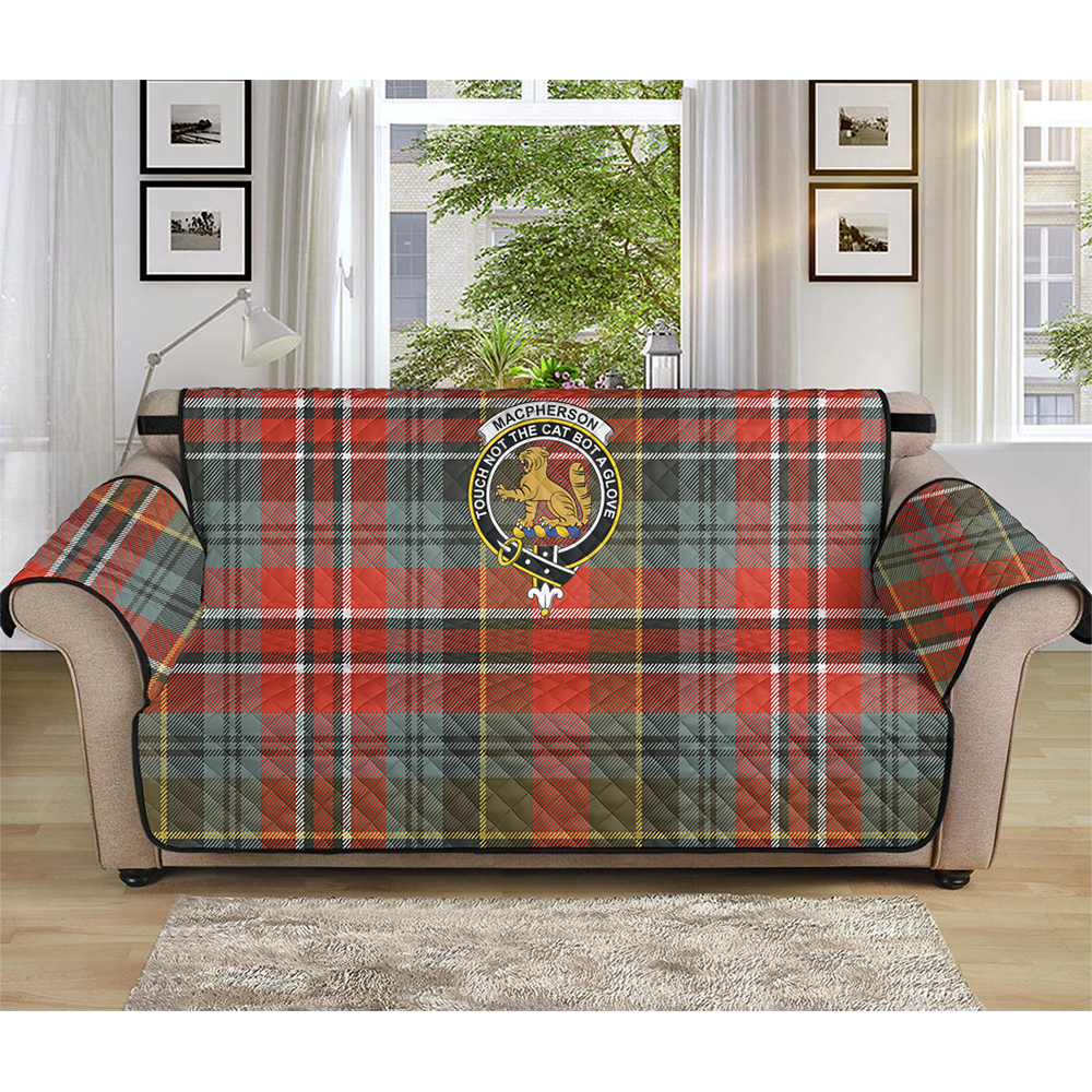 MacPherson Weathered Tartan Crest Sofa Protector