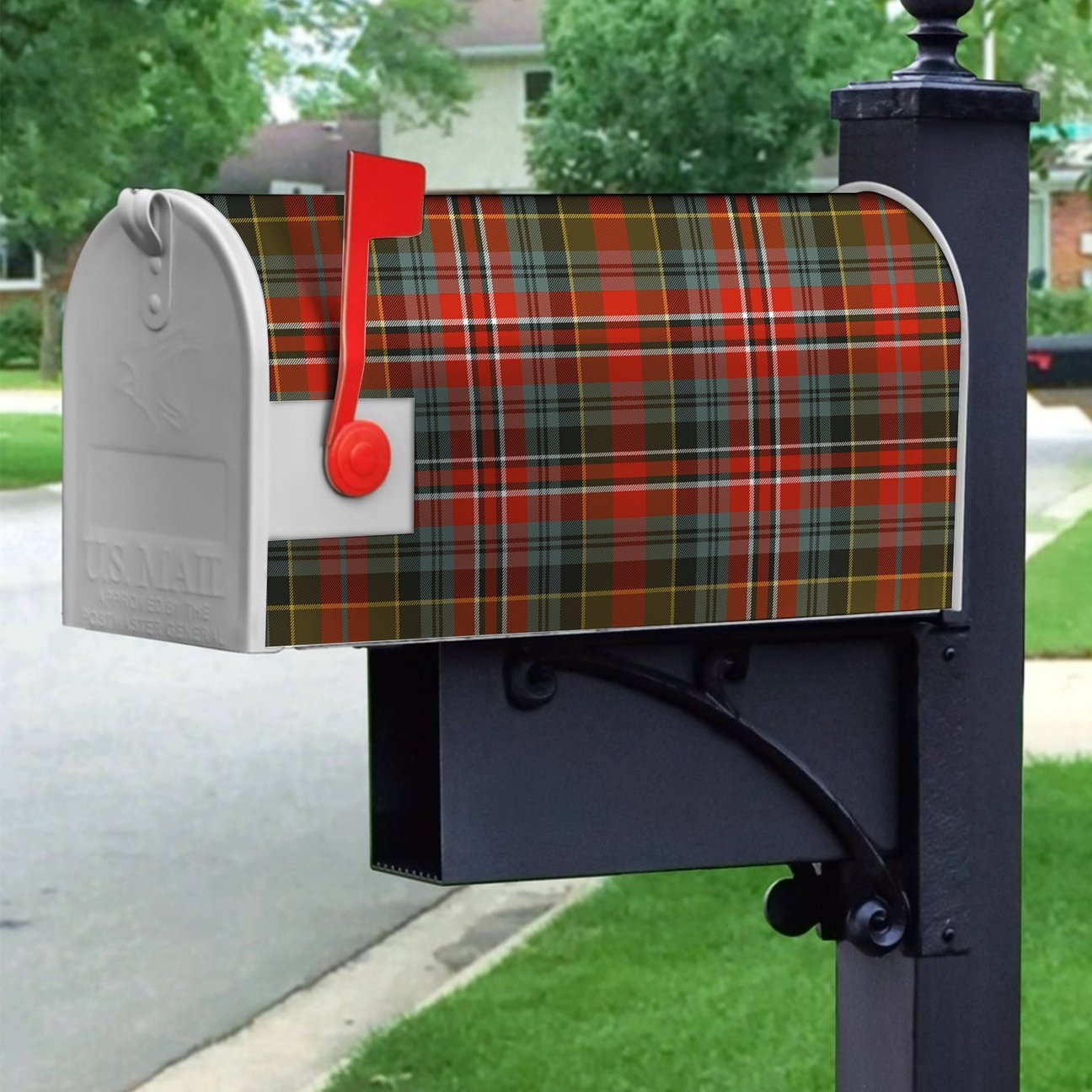 MacPherson Weathered Tartan Crest Mailbox
