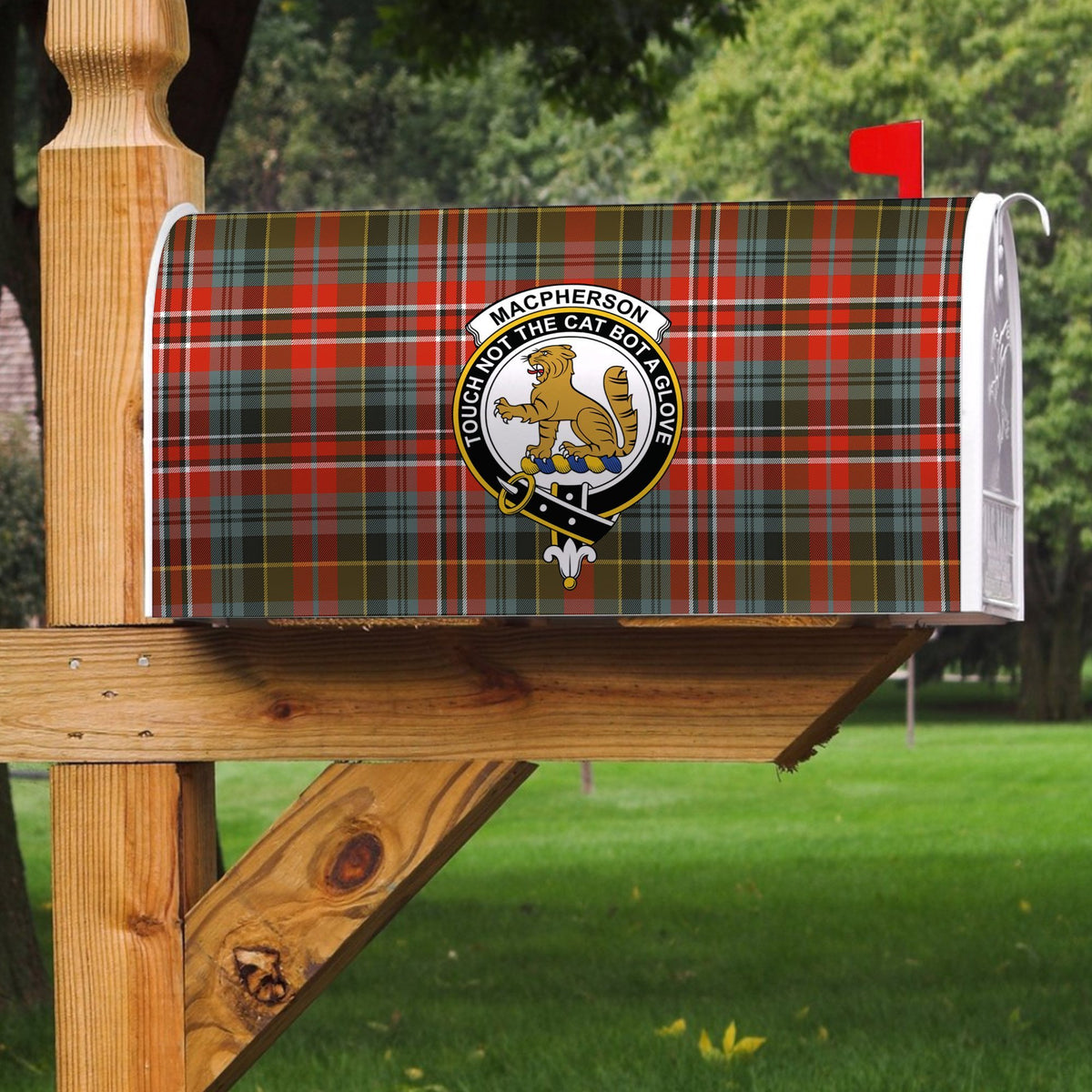 MacPherson Weathered Tartan Crest Mailbox