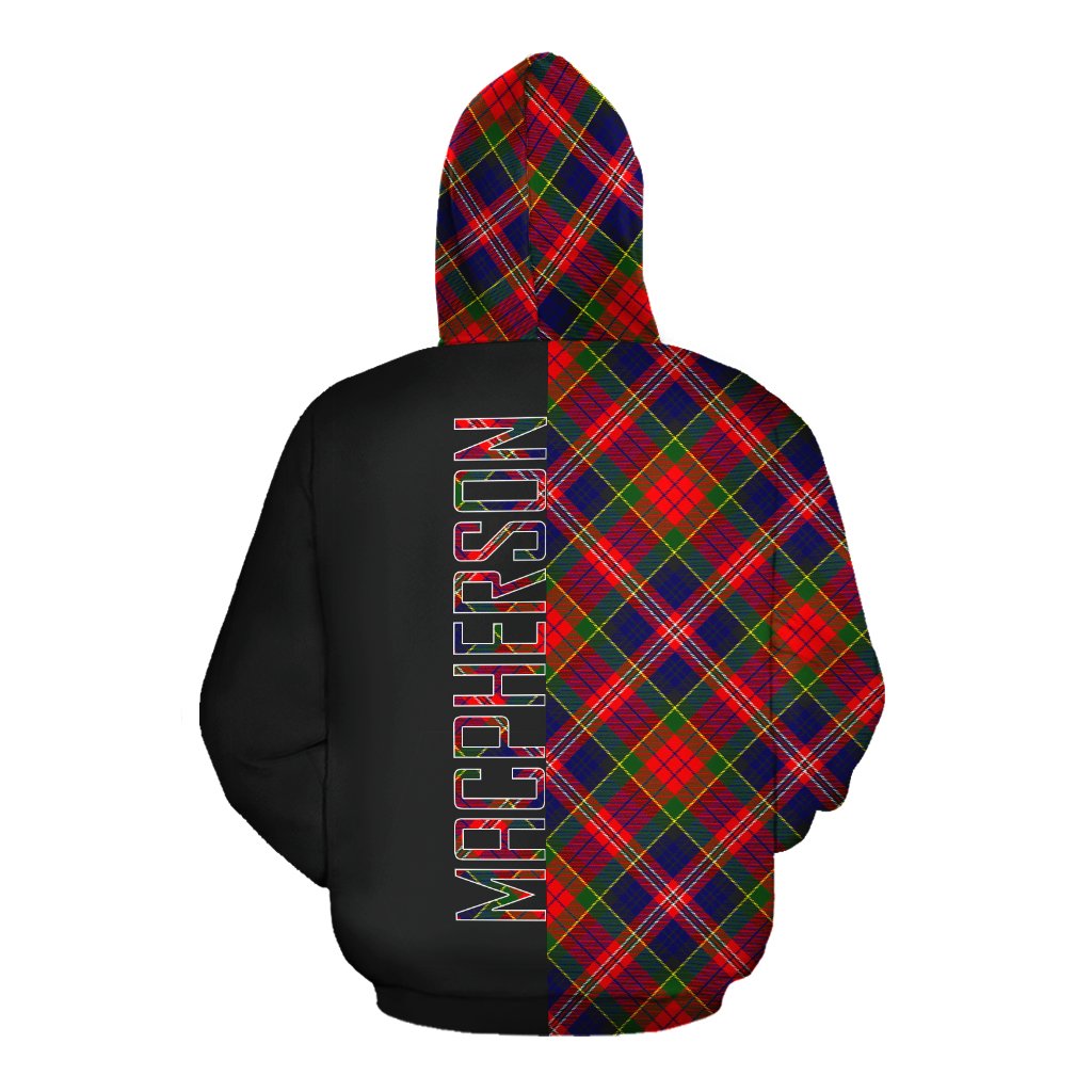 MacPherson Modern Tartan Hoodie Half of Me - Cross Style