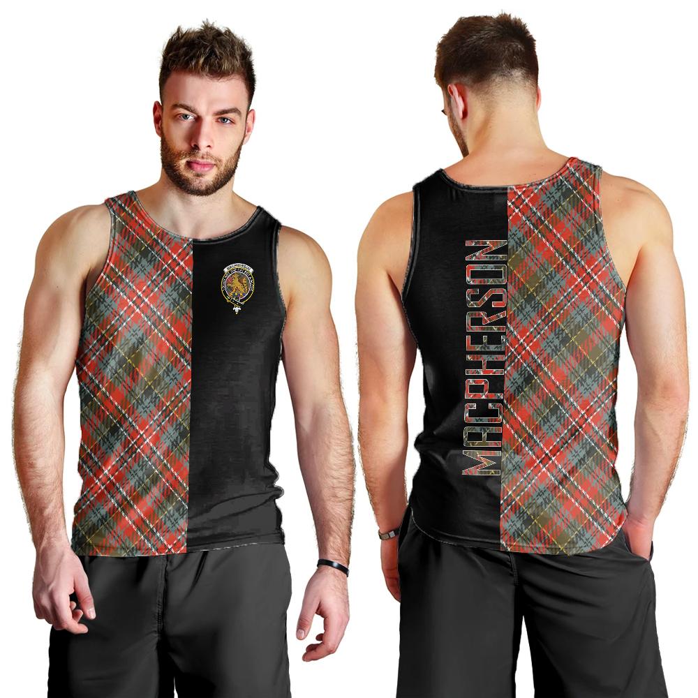 MacPherson Weathered Tartan Crest Men's Tank Top - Cross Style