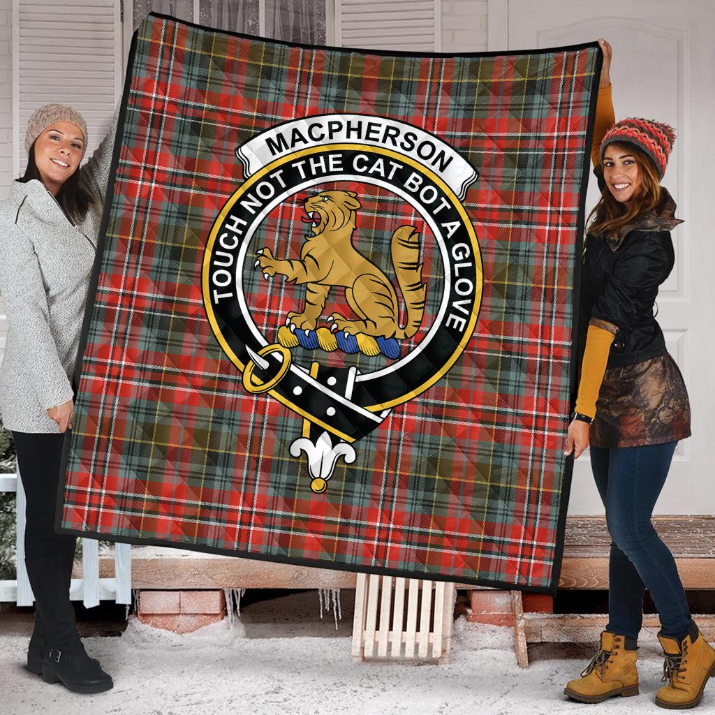 MacPherson Weathered Tartan Crest Quilt