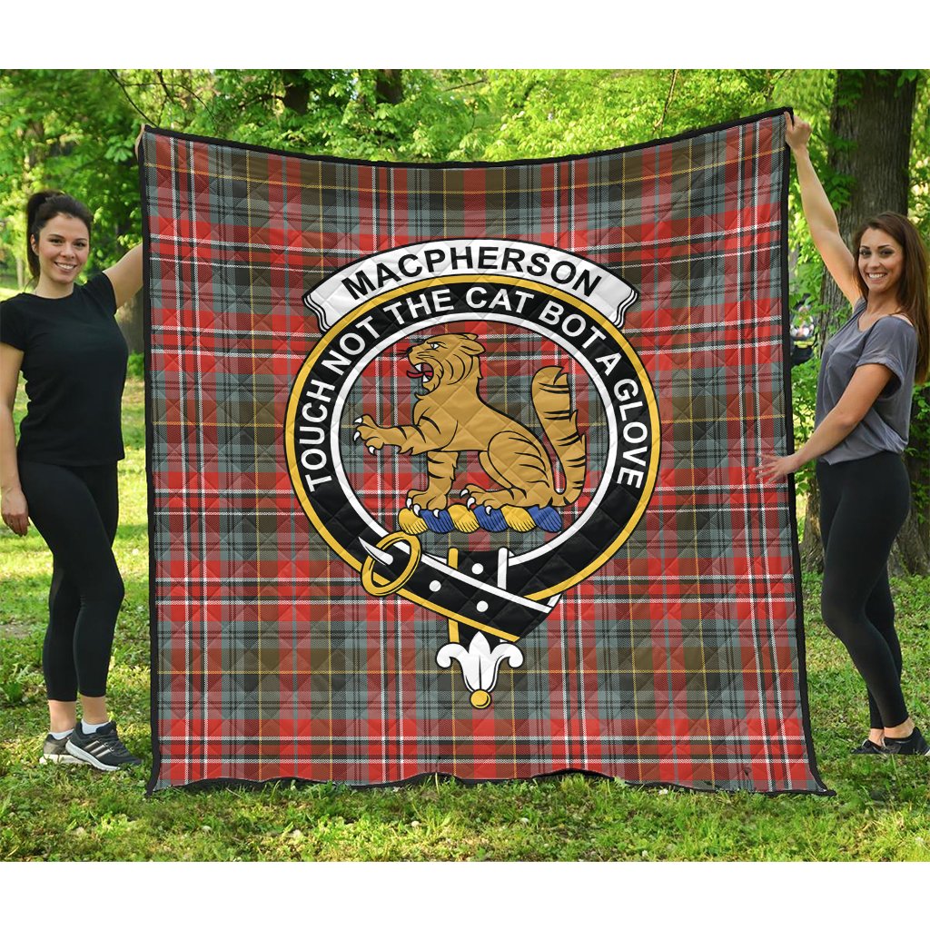 MacPherson Weathered Tartan Crest Quilt