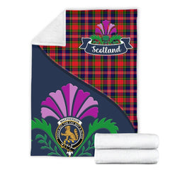 MacPherson Tartan Crest Premium Blanket - Thistle Style