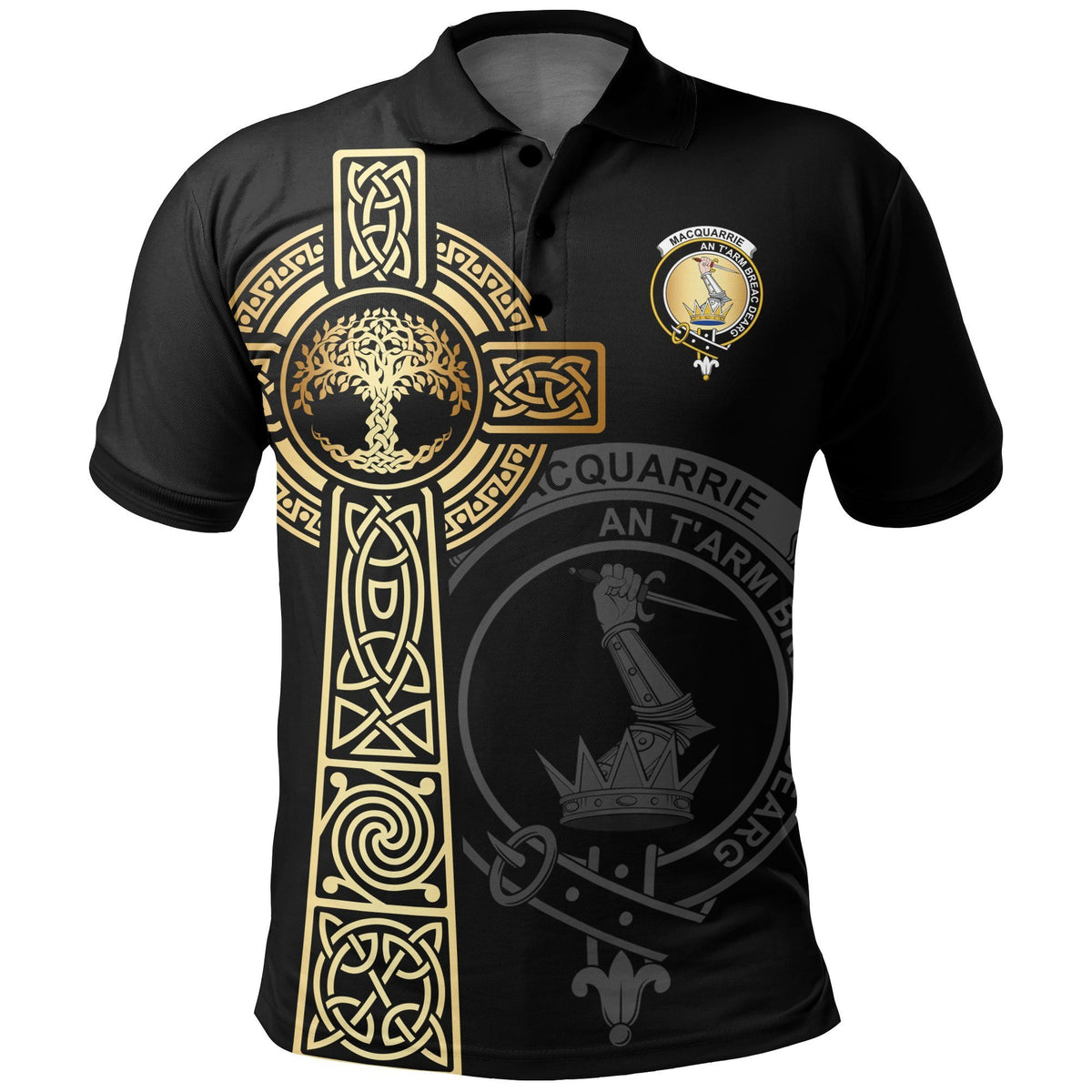 MacQuarrie Clan Unisex Polo Shirt - Celtic Tree Of Life