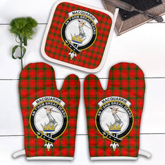 MacQuarrie Modern Tartan Crest Oven Mitt And Pot Holder (2 Oven Mitts + 1 Pot Holder)