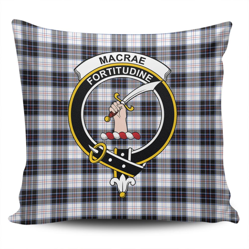 Scottish MacRae Dress Modern Tartan Crest Pillow Cover - Tartan Cushion Cover