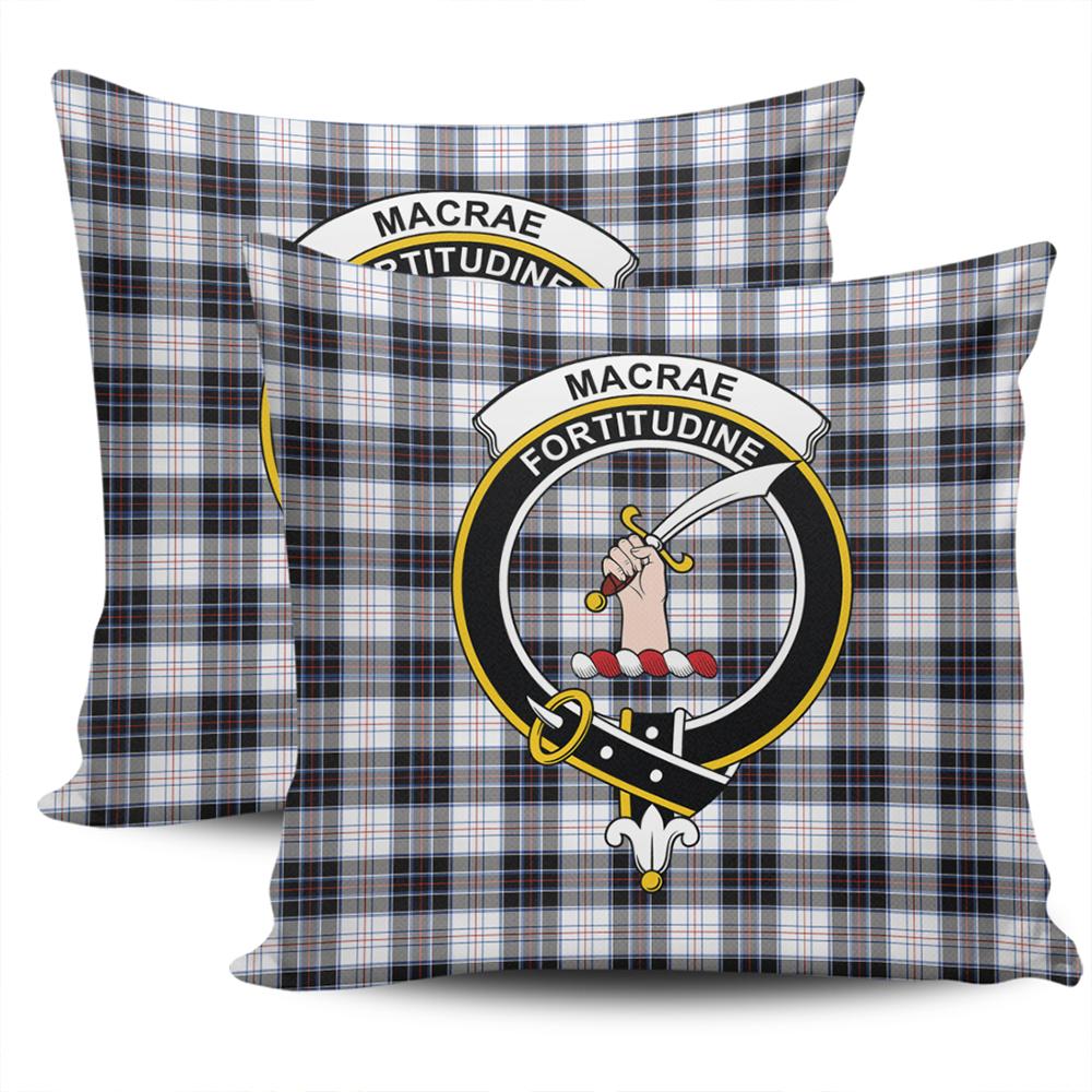 Scottish MacRae Dress Modern Tartan Crest Pillow Cover - Tartan Cushion Cover