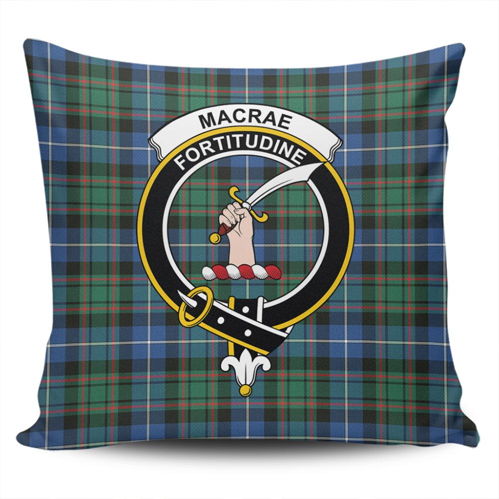 Scottish MacRae Hunting Ancient Tartan Crest Pillow Cover - Tartan Cushion Cover