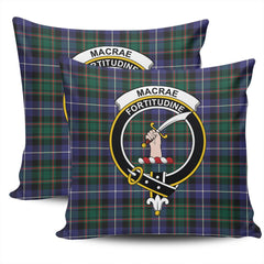 Scottish MacRae Hunting Modern Tartan Crest Pillow Cover - Tartan Cushion Cover