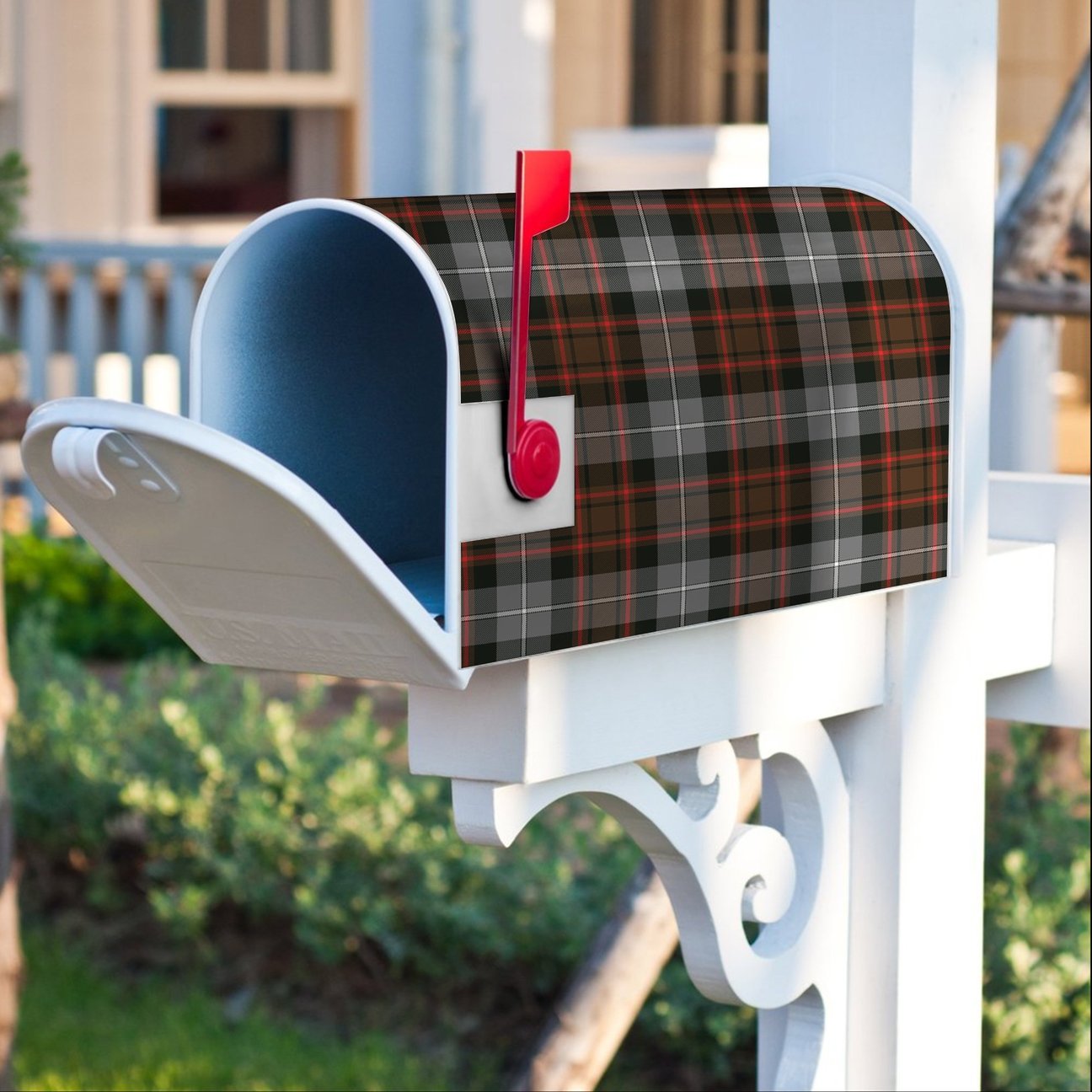 MacRae Hunting Weathered Tartan Crest Mailbox