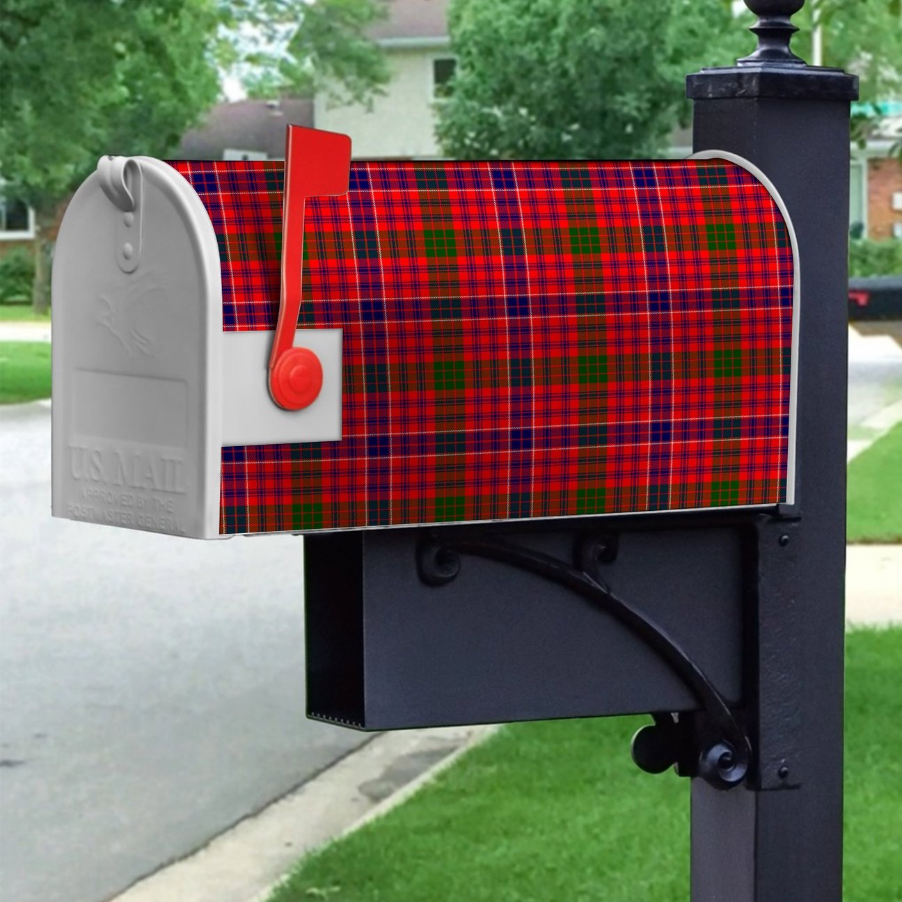 MacRae Modern Tartan Crest Mailbox