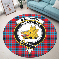 MacTavish Modern Tartan Crest Round Rug