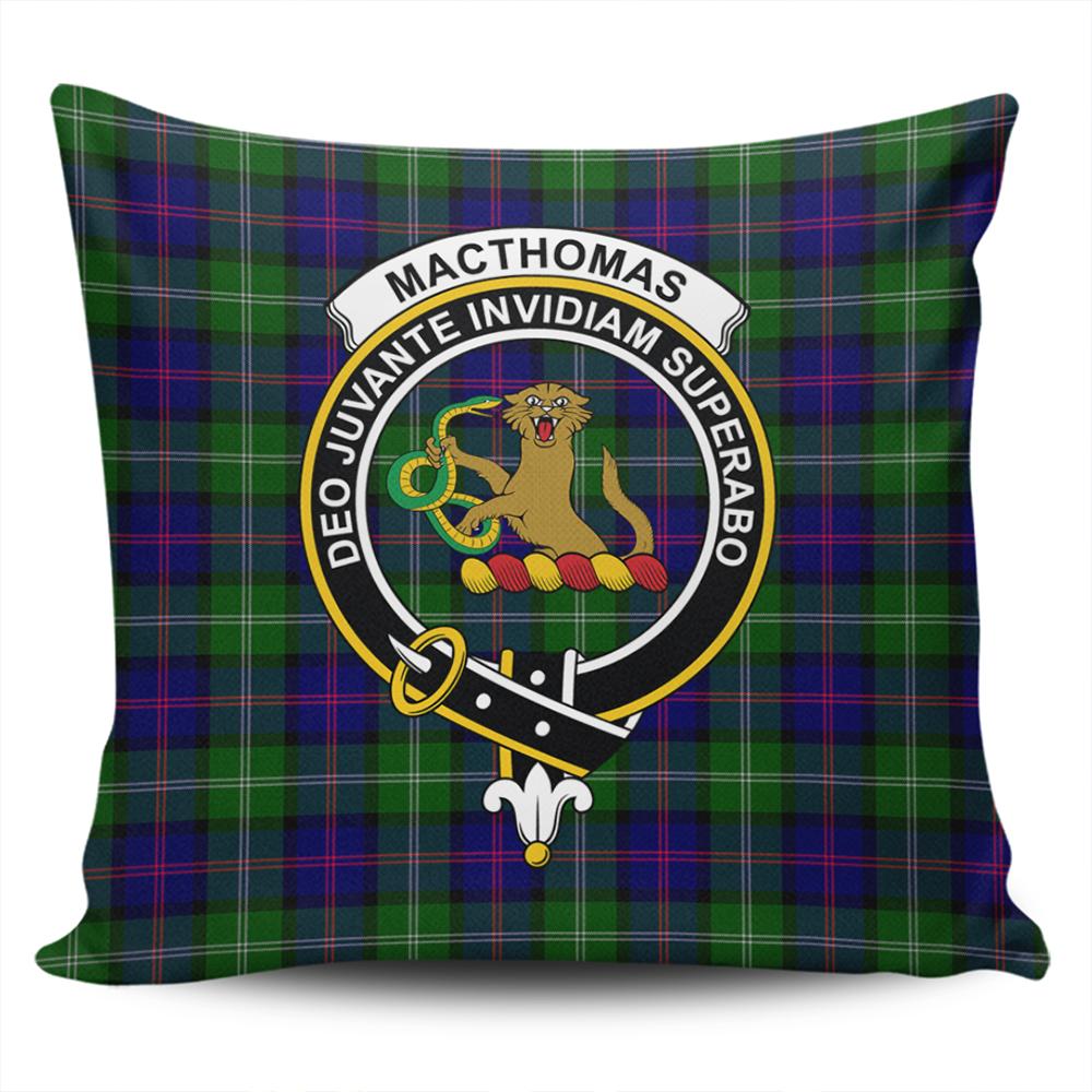 Scottish MacThomas Modern Tartan Crest Pillow Cover - Tartan Cushion Cover