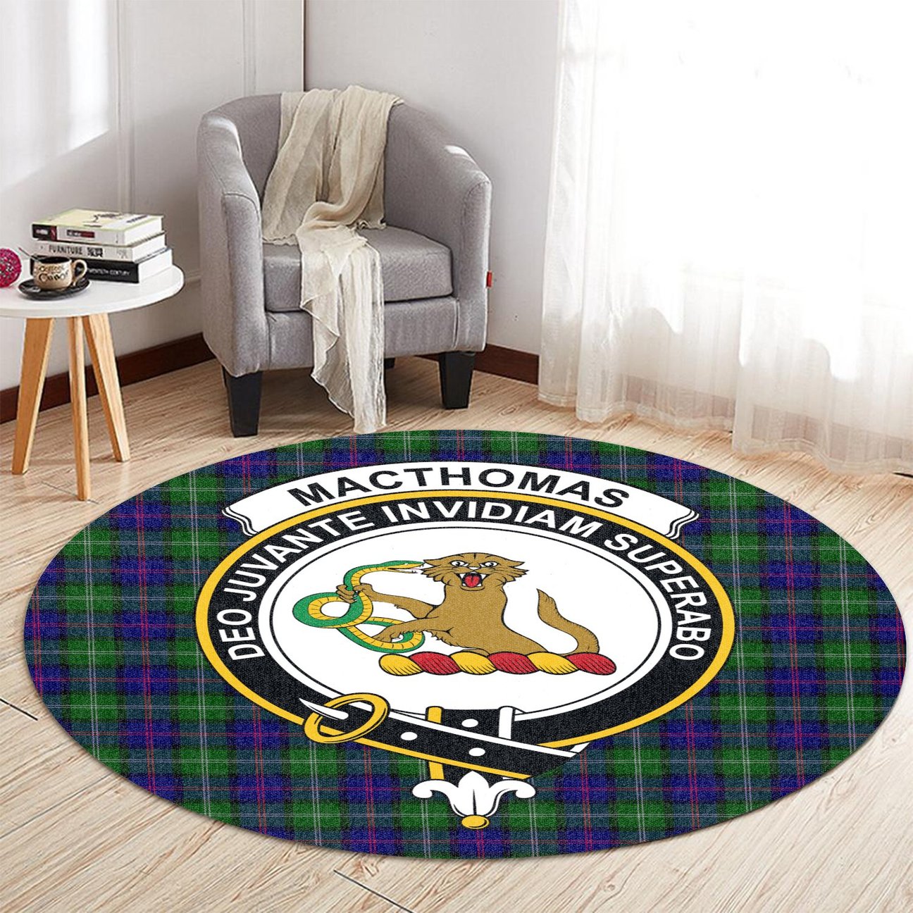 Munro Ancient Tartan Crest Round Rug