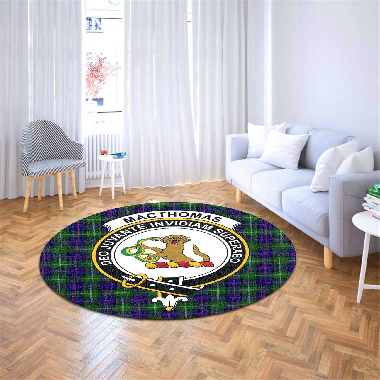 Munro Ancient Tartan Crest Round Rug