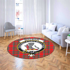 Macbain Tartan Crest Round Rug