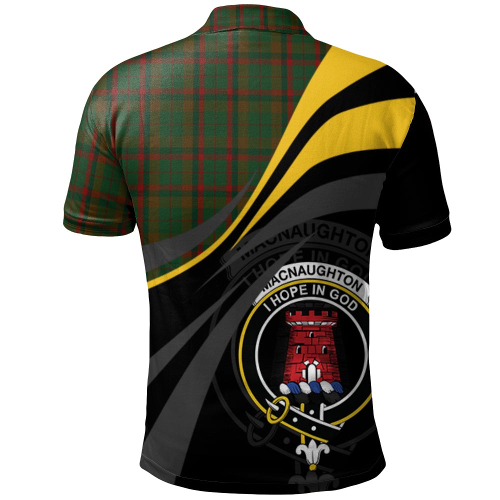 Macnaughton Hunting Tartan Polo Shirt - Royal Coat Of Arms Style