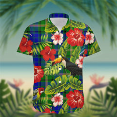 Maitland Tartan Hawaiian Shirt Hibiscus, Coconut, Parrot, Pineapple - Tropical Garden Shirt