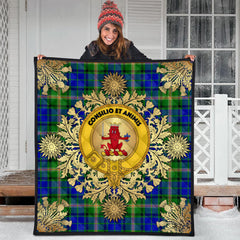 Maitland Tartan Crest Premium Quilt - Gold Thistle Style