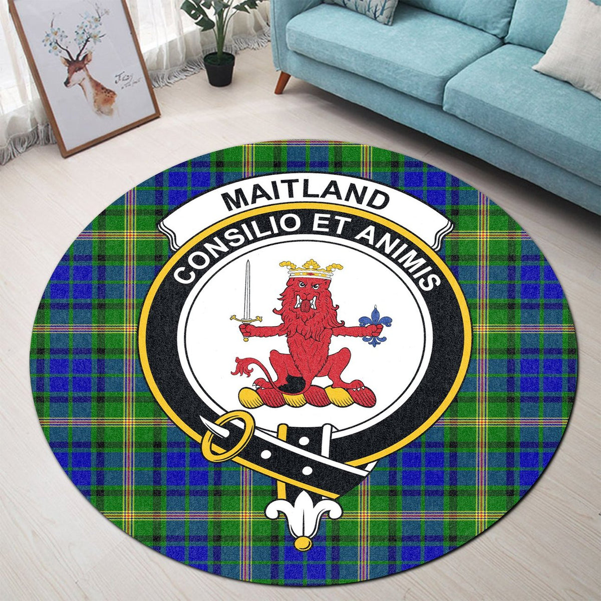 Maitland Tartan Crest Round Rug