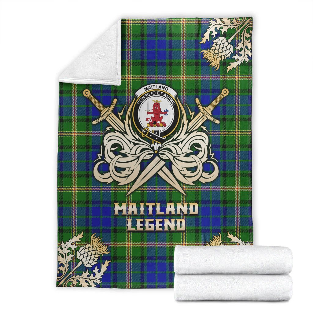 Maitland Tartan Gold Courage Symbol Blanket