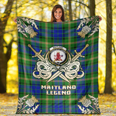 Maitland Tartan Gold Courage Symbol Blanket