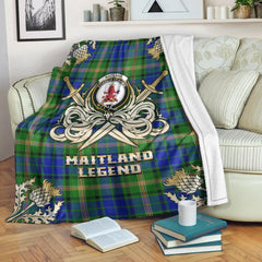 Maitland Tartan Gold Courage Symbol Blanket