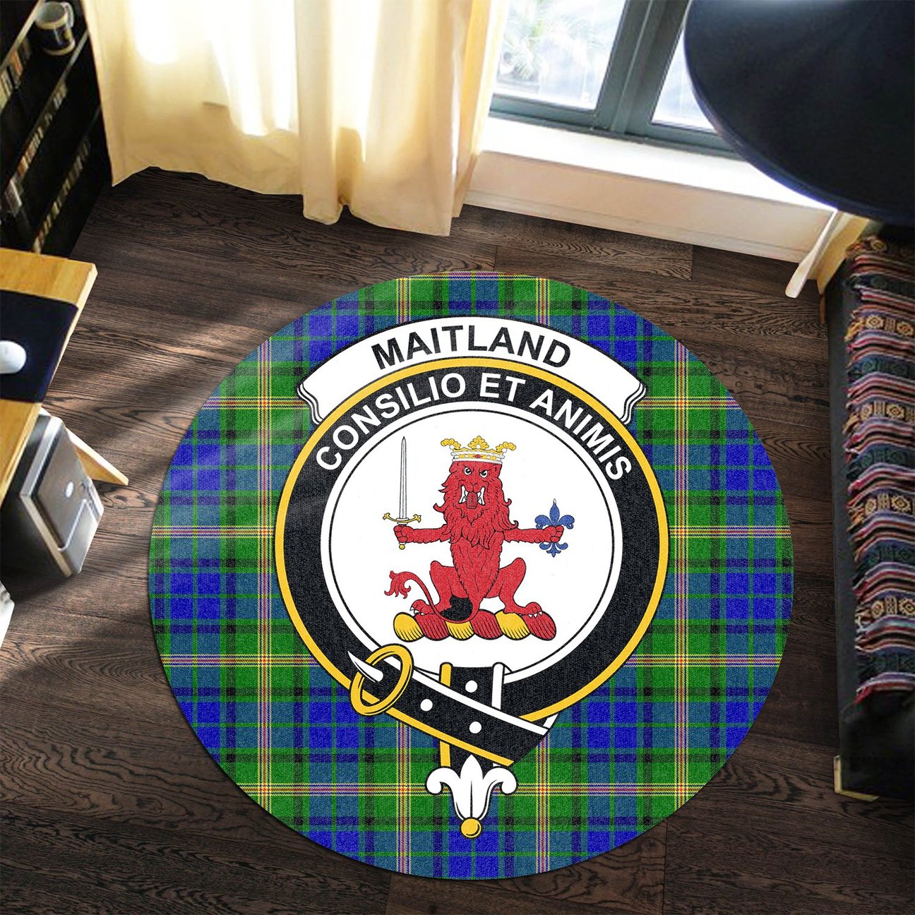 Maitland Tartan Crest Round Rug