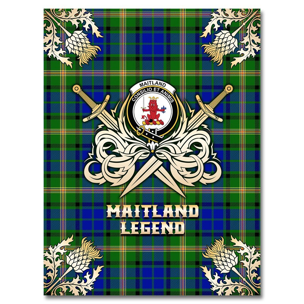 Maitland Tartan Gold Courage Symbol Blanket