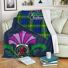 Maitland Tartan Crest Premium Blanket - Thistle Style