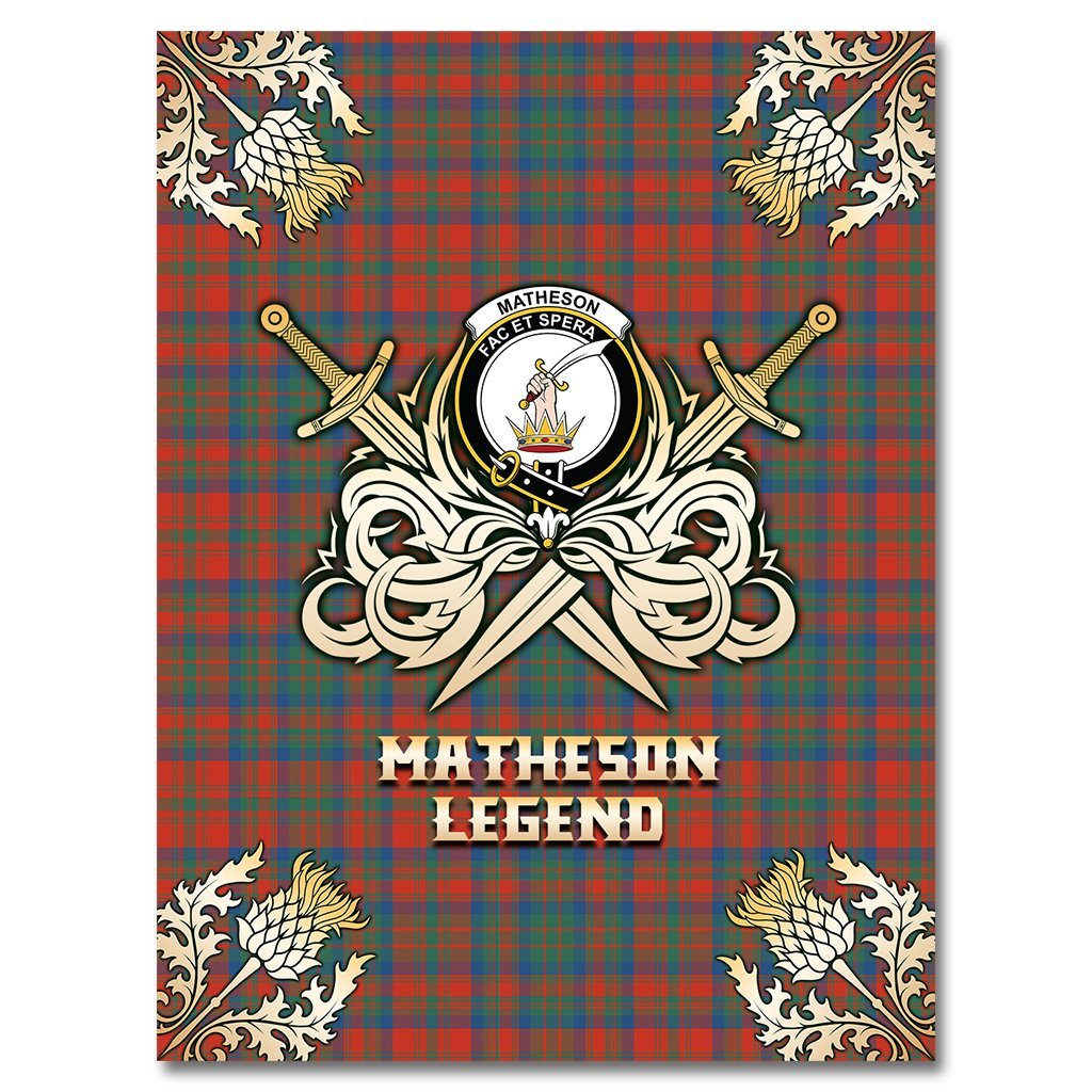 Matheson Ancient Tartan Gold Courage Symbol Blanket