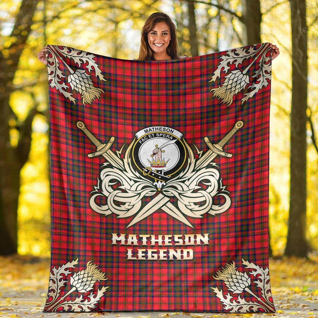 Matheson Modern Tartan Gold Courage Symbol Blanket