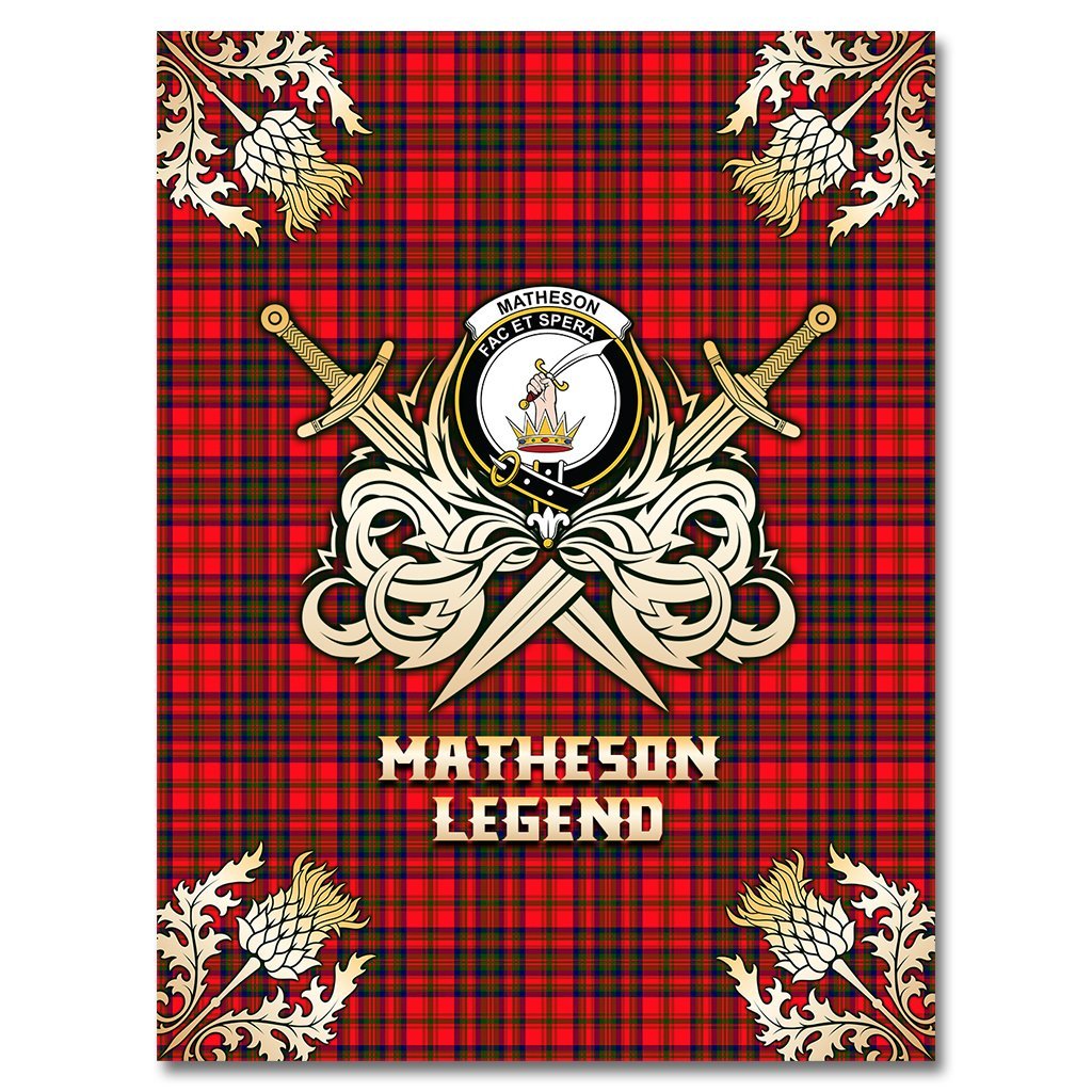 Matheson Modern Tartan Gold Courage Symbol Blanket