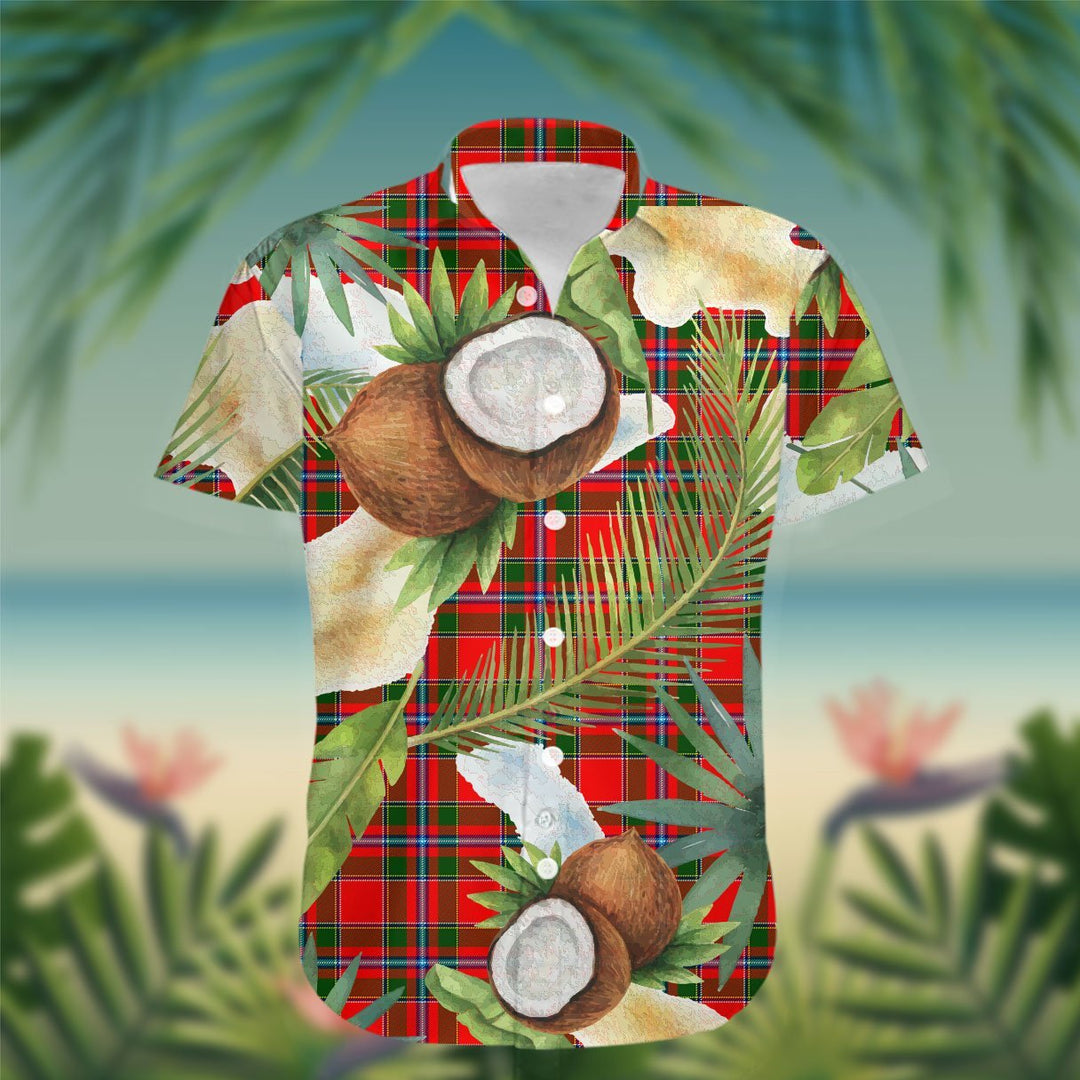 Maule Tartan Hawaiian Shirt Hibiscus, Coconut, Parrot, Pineapple - Tropical Garden Shirt