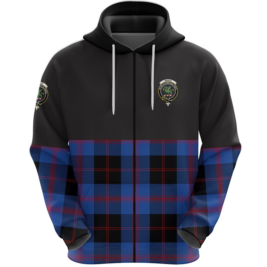 Maule Clan Half Of Tartan Zipper Hoodie