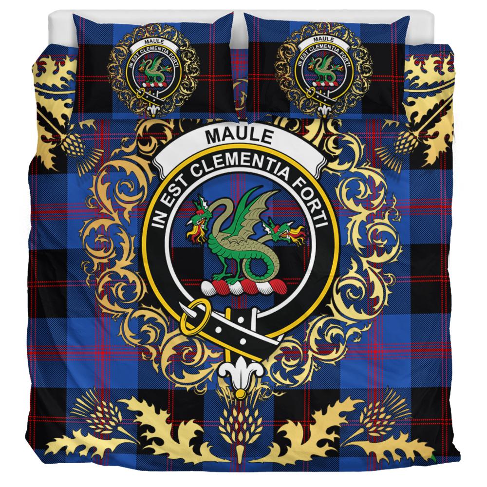 Maule Tartan Crest Bedding Set - Golden Thistle Style