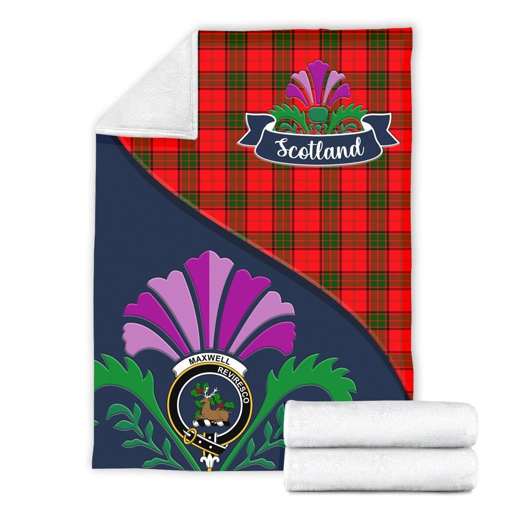 Maxwell Tartan Crest Premium Blanket - Thistle Style