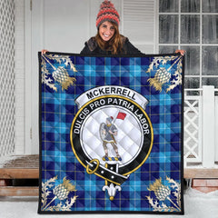 McKerrell Tartan Crest Premium Quilt - Gold Thistle Style