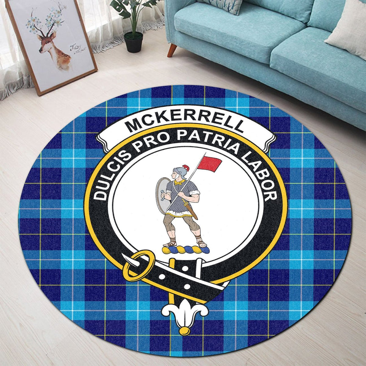 McKerrell Tartan Crest Round Rug