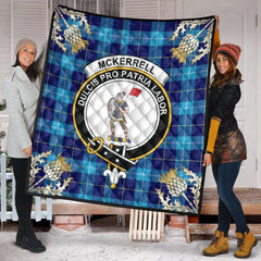 McKerrell Tartan Crest Premium Quilt - Gold Thistle Style